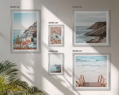 5-Piece Italian Towns and Beaches Wall Art Set scenic coastal relaxation theme