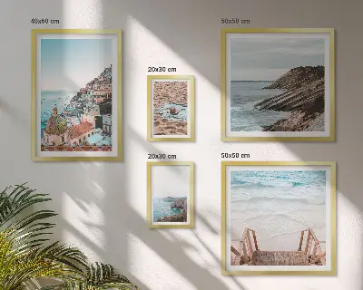 5-Piece Italian Towns and Beaches Wall Art Set scenic coastal relaxation theme