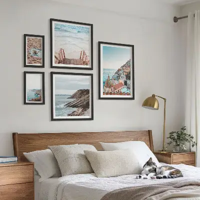 5-Piece Italian Towns and Beaches Wall Art Set scenic coastal relaxation theme