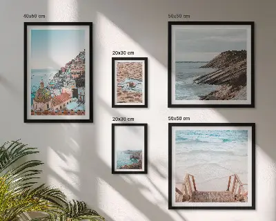 5-Piece Italian Towns and Beaches Wall Art Set scenic coastal relaxation theme