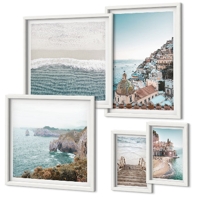 Framed photo set Landscapes of a seaside town