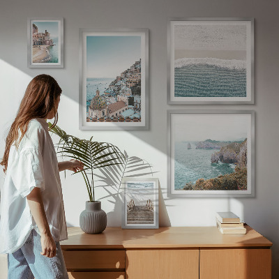 Framed photo set Landscapes of a seaside town