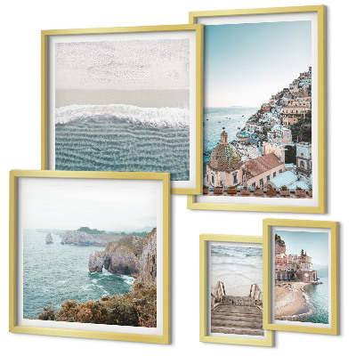 Framed photo set Landscapes of a seaside town