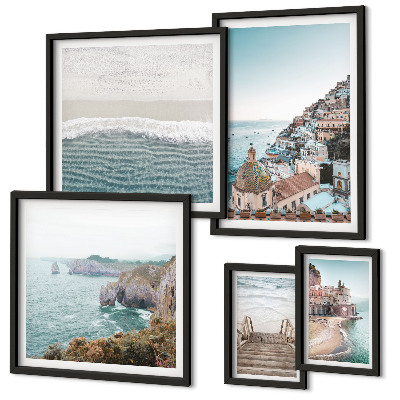 Framed photo set Landscapes of a seaside town