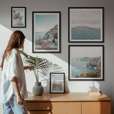 Framed photo set Landscapes of a seaside town