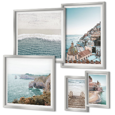 Framed photo set Landscapes of a seaside town