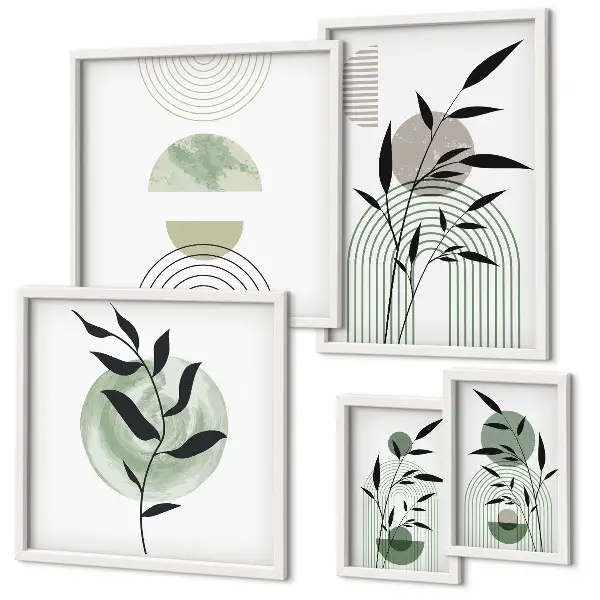 Framed plant art print set stylish graphic wall decor