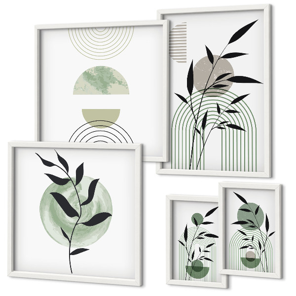 Framed photo set Stylish plant graphics