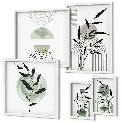 Framed plant art print set stylish graphic wall decor