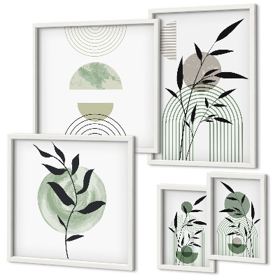 Framed photo set Stylish plant graphics