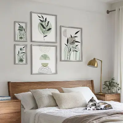Framed plant art print set stylish graphic wall decor