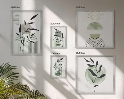 Framed plant art print set stylish graphic wall decor