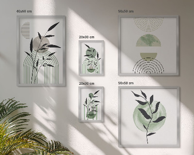Framed photo set Stylish plant graphics