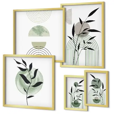 Framed plant art print set stylish graphic wall decor
