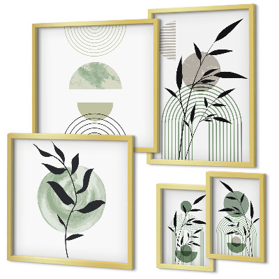 Framed photo set Stylish plant graphics