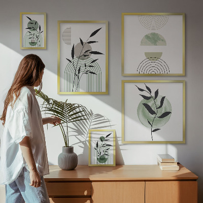 Framed photo set Stylish plant graphics
