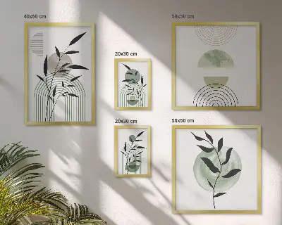 Framed plant art print set stylish graphic wall decor