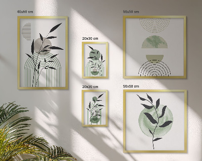 Framed photo set Stylish plant graphics
