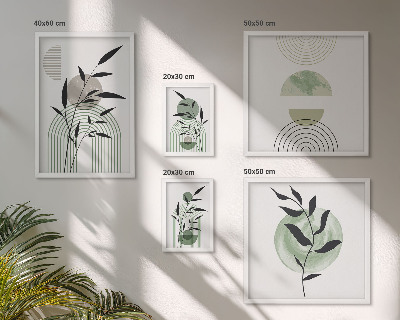 Framed photo set Stylish plant graphics