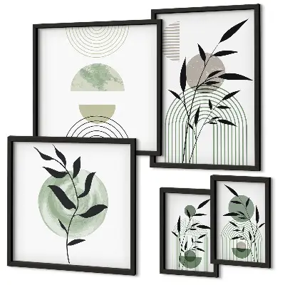 Framed plant art print set stylish graphic wall decor