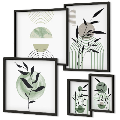 Framed photo set Stylish plant graphics