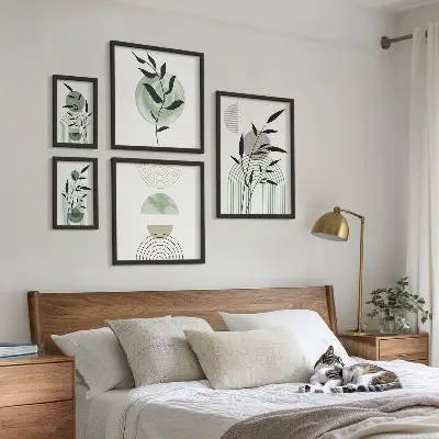 Framed plant art print set stylish graphic wall decor