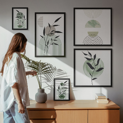 Framed photo set Stylish plant graphics
