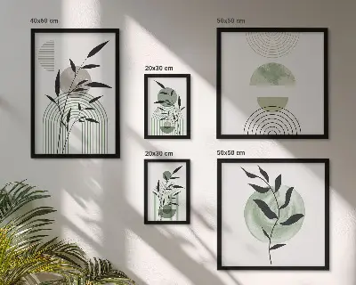 Framed plant art print set stylish graphic wall decor
