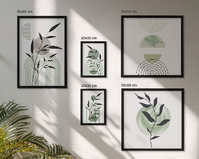 Framed photo set Stylish plant graphics