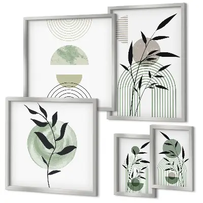 Framed plant art print set stylish graphic wall decor