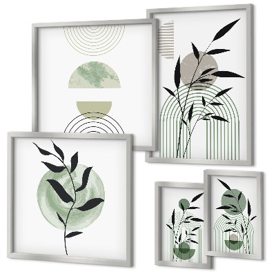 Framed photo set Stylish plant graphics