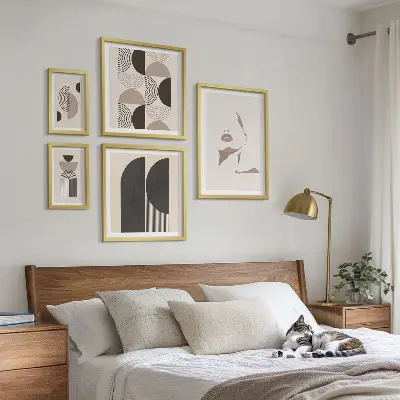 Geometric portrait wall art set of 5 pieces