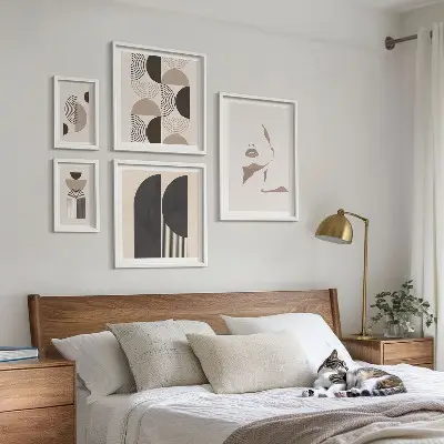 Geometric portrait wall art set of 5 pieces