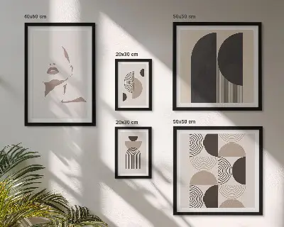 Geometric portrait wall art set of 5 pieces
