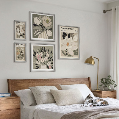 Gallery wall Floral patterns from London and Seoul
