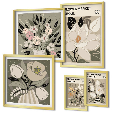 Gallery wall Floral patterns from London and Seoul