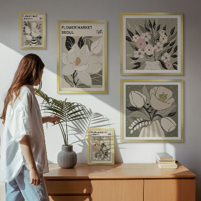 Gallery wall Floral patterns from London and Seoul