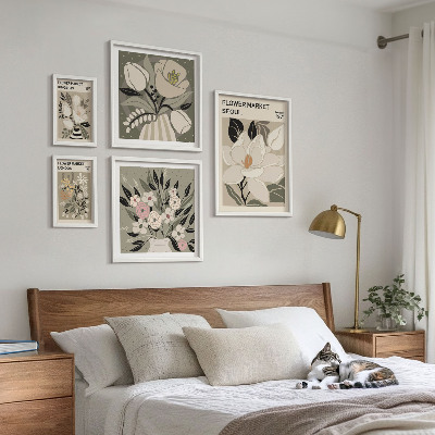 Gallery wall Floral patterns from London and Seoul
