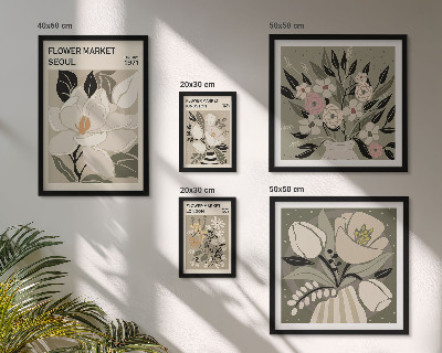 Gallery wall Floral patterns from London and Seoul