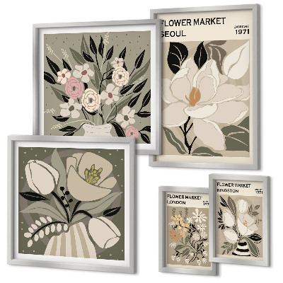 Gallery wall Floral patterns from London and Seoul