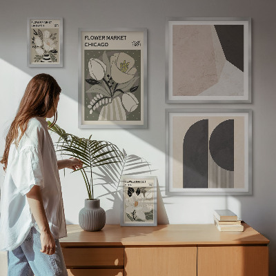Gallery wall Stylish floral arrangements