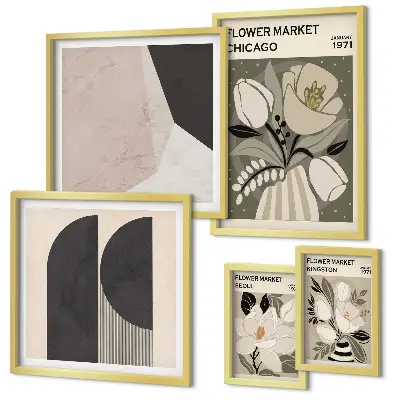 Floral arrangements stylish gallery wall art