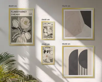 Floral arrangements stylish gallery wall art