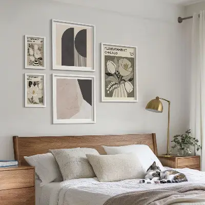 Floral arrangements stylish gallery wall art