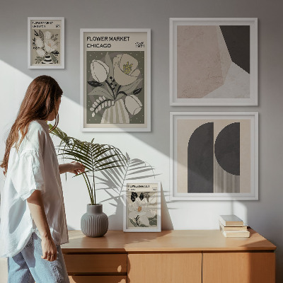 Gallery wall Stylish floral arrangements