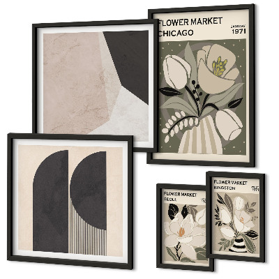 Gallery wall Stylish floral arrangements