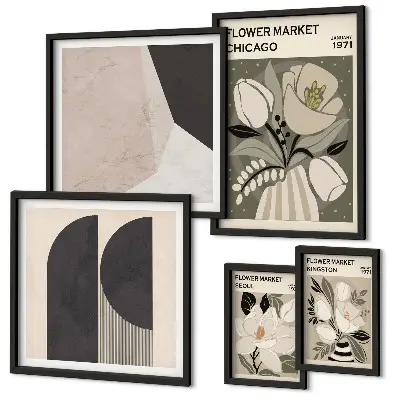 Floral arrangements stylish gallery wall art