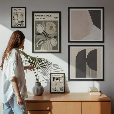 Floral arrangements stylish gallery wall art