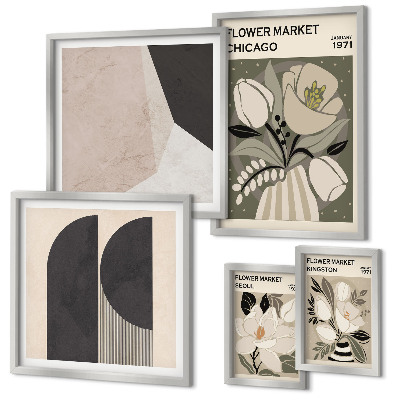 Gallery wall Stylish floral arrangements