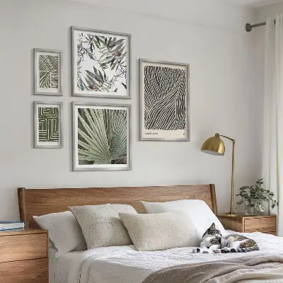 Minimalist plant patterns wall art set of 5 pieces